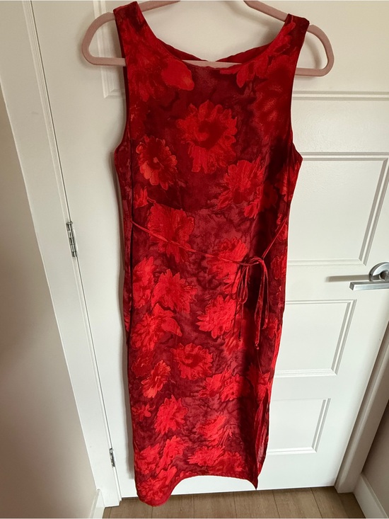 Jessica Dresses & Skirts - Jessica Red Floral Vintage Dress - Vintage Women's Dress